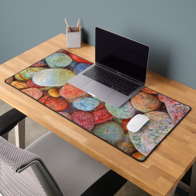 Colourful Stones, Pebbles, Rocks and Water Desk Mat (Office 2)