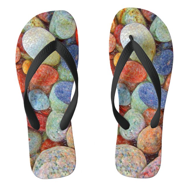 Colourful Stones, Pebbles, Rocks and Water Thongs (Footbed)
