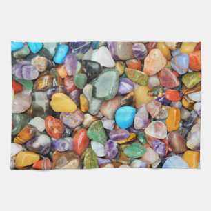 Colourful stones, pebbles, rocks tea towel