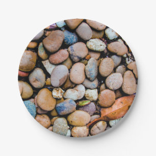 Colourful Stones Rocks Pebbles Paper Plate