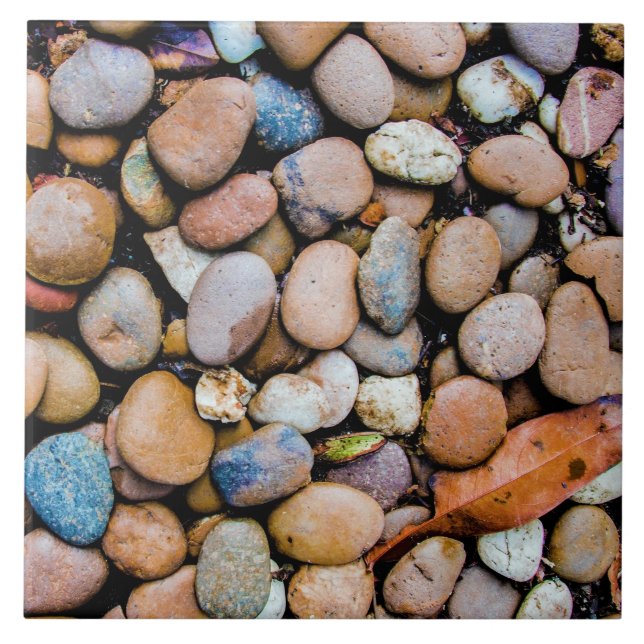 Colourful Stones Rocks Pebbles Tile (Front)