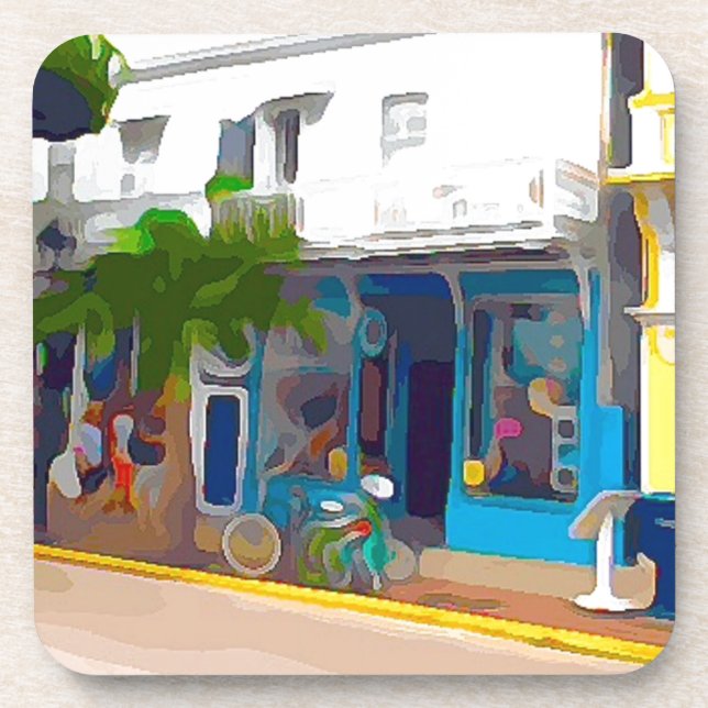 Colourful Stores in Key West Coaster (Front)