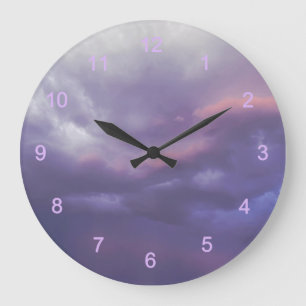 Colourful Storm Clouds Large Clock
