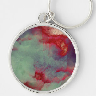 Colourful stormy clouds abstract brush stroke art key ring