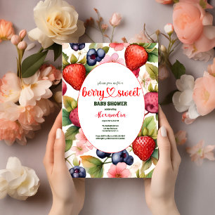 Colourful Strawberry baby shower berry  Invitation