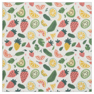Colourful Strawberry & Citrus Fruit Pattern Fabric
