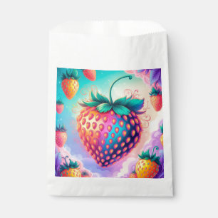 Colourful strawberry favour bag