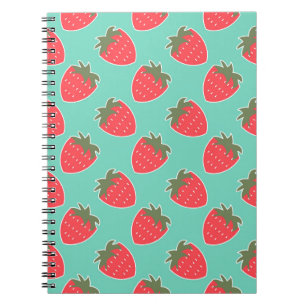 Colourful Strawberry Fruit Seamless Pattern Notebook