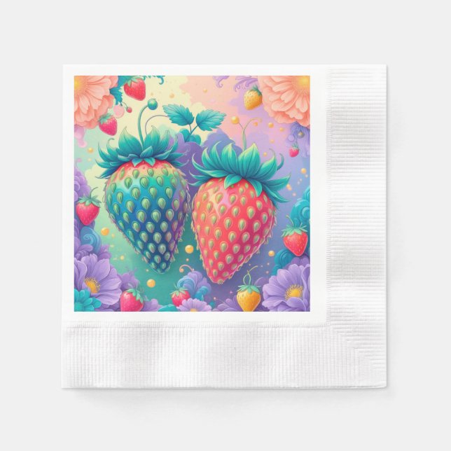 Colourful strawberry napkin (Front)