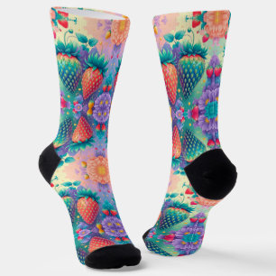 Colourful strawberry socks