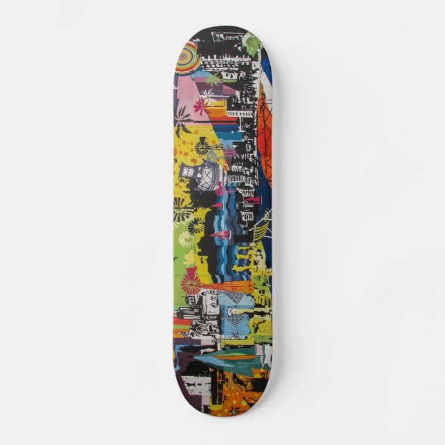 Colourful Street Art Graffiti Skateboard (Front)