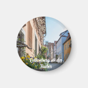 Colourful street in Rothenburg ob der Tauber Magnet