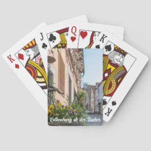 Colourful street in Rothenburg ob der Tauber Playing Cards