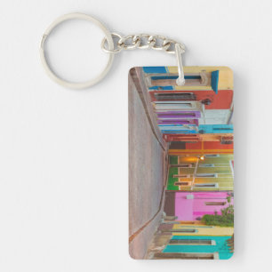 Colourful street scene key ring