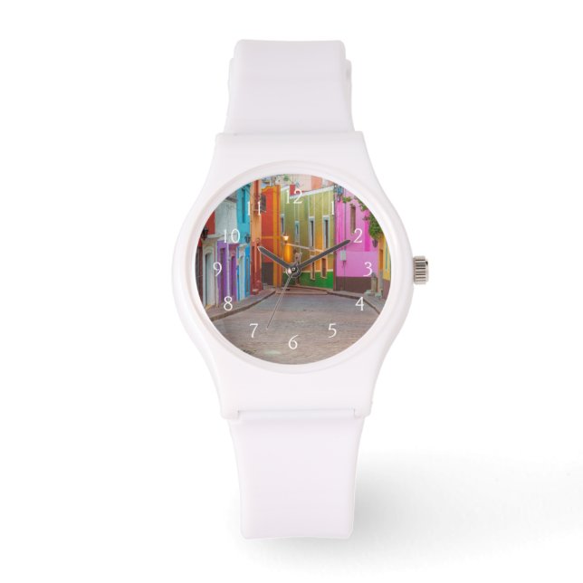 Colourful street scene watch (Front)