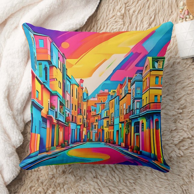 Colourful Street Vibes Cushion (Blanket)