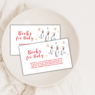 Colourful Strike Up Bowling Books For Baby Shower Enclosure Card
