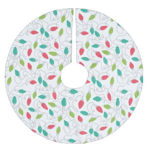 Colourful String Lights Christmas Brushed Polyester Tree Skirt