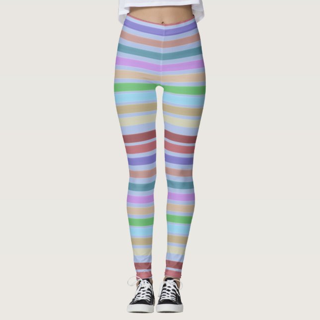Colourful Stripe Design Leggings (Front)