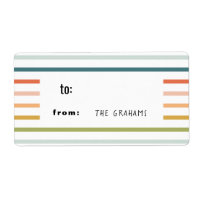 Colourful Stripe Gift Tag Sticker
