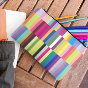 Colourful Stripe Pattern Students Stationery Schoo Accessory Pouch
