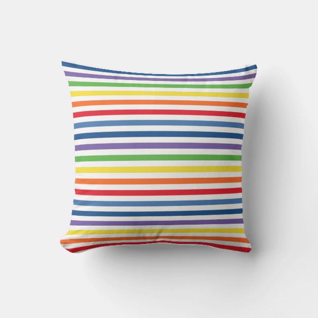 Colourful Stripe Throw Pillow (Front)