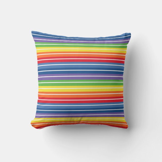 Colourful Stripe Throw Pillow (Front)