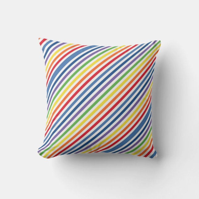 Colourful Stripe Throw Pillow (Front)