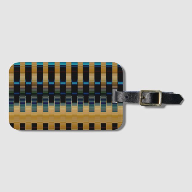 colourful stripe weave luggage tag (Front Horizontal)