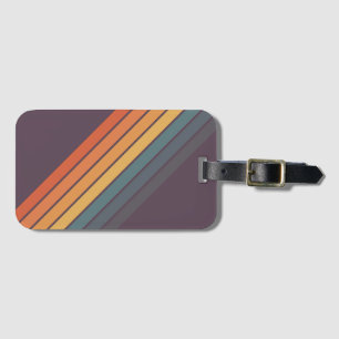 Colourful Striped 70s 80s Retro Racing Stripes Luggage Tag