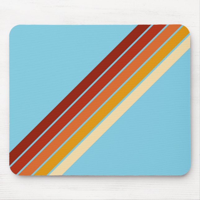 Colourful Striped 70s 80s Retro Racing Stripes Mouse Pad (Front)