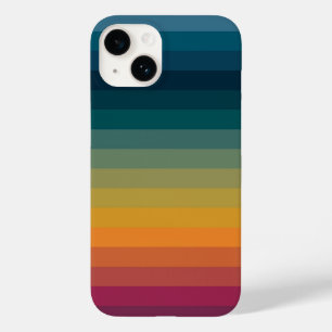 Colourful Striped 70s 80s Retro Rainbow Stripes Case-Mate iPhone 14 Case