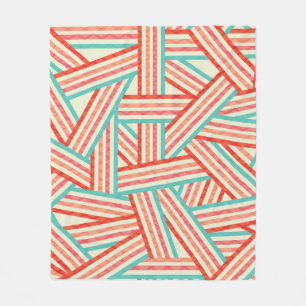 Colourful Striped Abstract Pattern Fleece Blanket