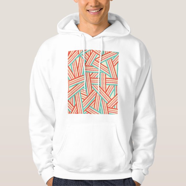 Colourful Striped Abstract Pattern Hoodie (Front)
