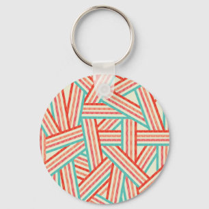 Colourful Striped Abstract Pattern Key Ring