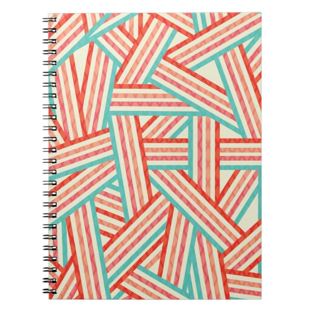 Colourful Striped Abstract Pattern Notebook (Front)