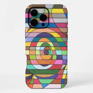 Colourful Striped Abstract with Spiral Centre iPhone 16 Pro Max Case