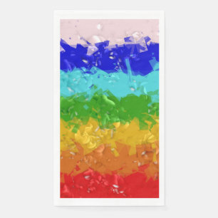 Colourful Striped Art Red Orange Yellow Green Blue Napkin