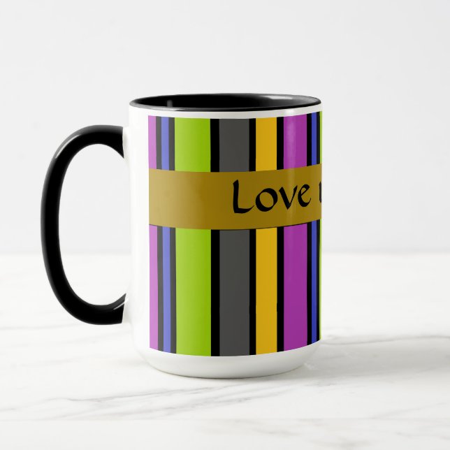 Colourful Striped Father's Day Mug (Left)