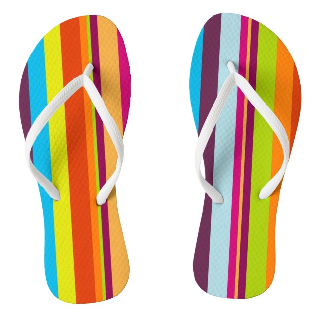 Colourful Striped Flip Flops (Footbed)