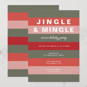 Colourful Striped Holiday Party Invitation