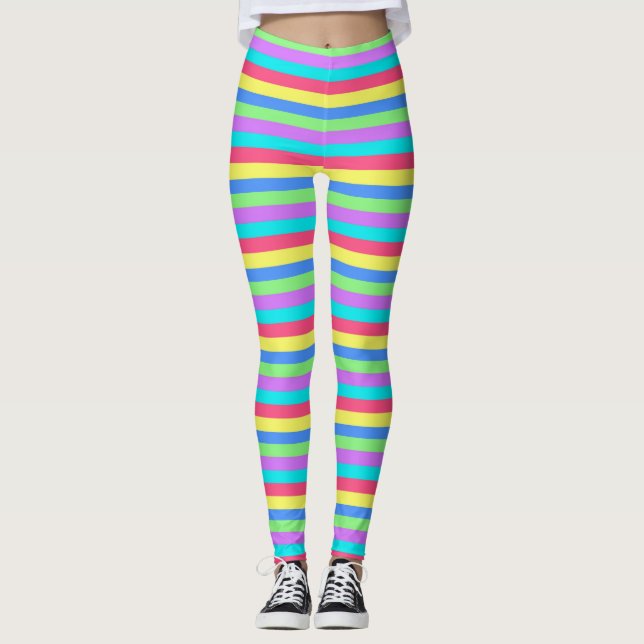 Colourful Striped Leggings (Front)