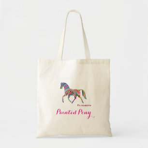 Colourful Striped Painted Pony Tote Bag