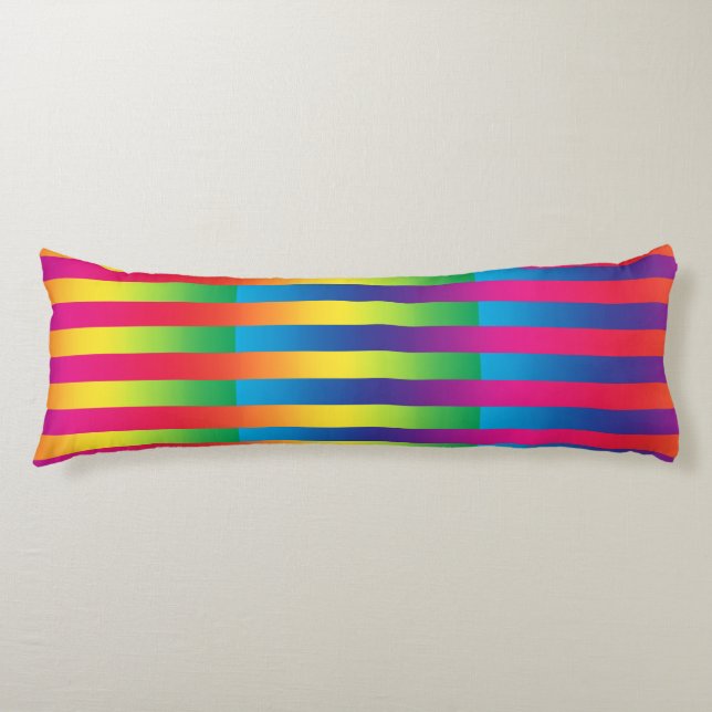 Colourful Striped Pattern Body Cushion (Front)