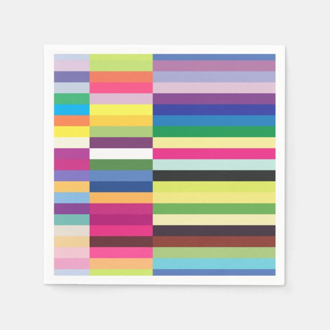 Colourful Striped Pattern Napkin (Front)