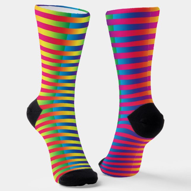 Colourful Striped Pattern Socks (Angled)