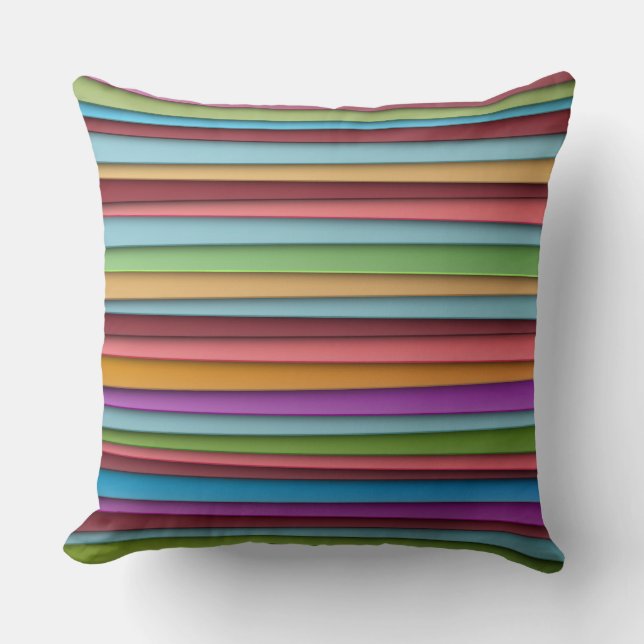 Colourful Striped Pillow (Front)