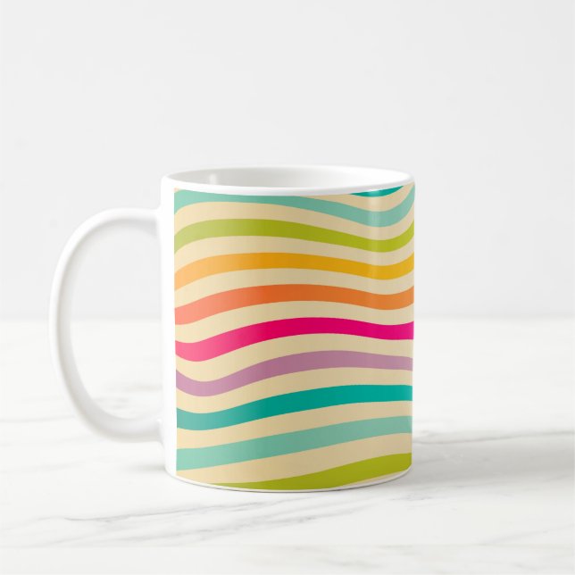 Colourful Striped Seamless Pattern. illustration.  Coffee Mug (Left)