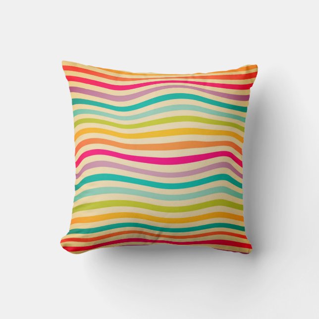 Colourful Striped Seamless Pattern. illustration.  Cushion (Front)