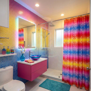 Colourful Striped Shower Curtain